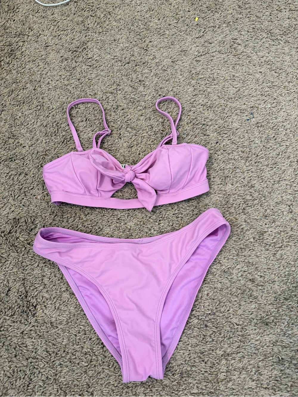 Cupshe Lavender Tie-Front Bikini Set